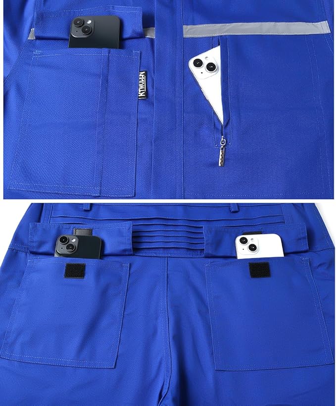 Mens Workwear Coveralls Multi Pockets Work Suit Mechanic Overalls Jumpsuits Unisex Long Sleeve Garage Coverall
