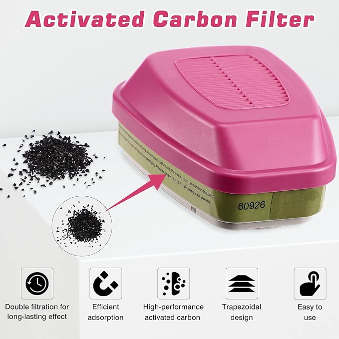 Reusable Respirator Mask with 60926 Filter,6200 Half Facepiece Cover Professional Gas Masks,Spray Paint Mask for Painting,Formaldehyde,Epoxy Resin,Sanding,Cutting,welding