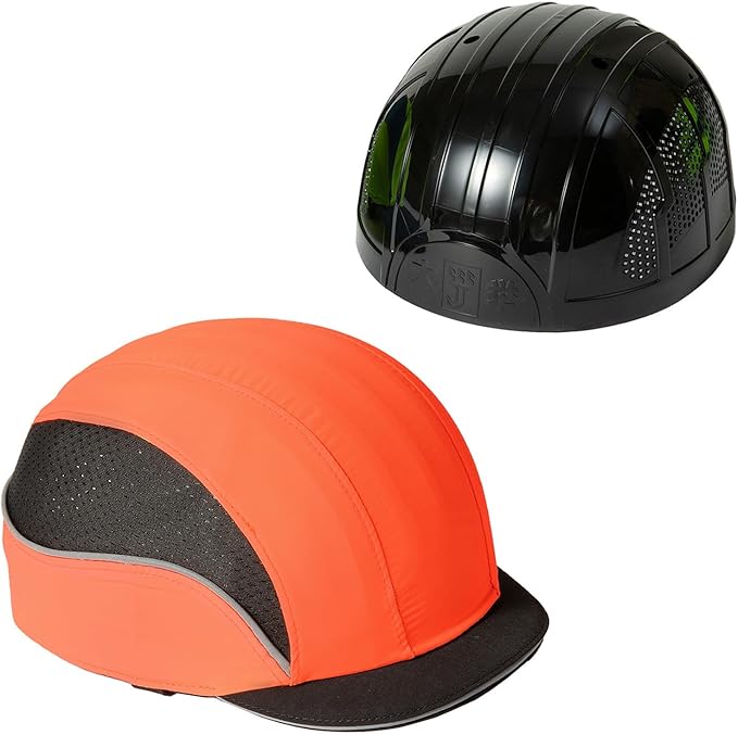 TIHEEN Unisex Safety Bump Cap, Baseball Hat Style with Reflective Stripes Lightweight and Breathable Hard Hat Head Protection Cap