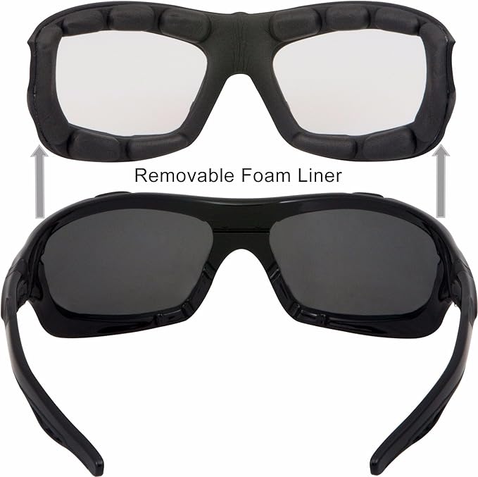 WYND Blocker Motorcycle Riding Glasses Extreme Sports Wrap Sunglasses (Black/Smoke)