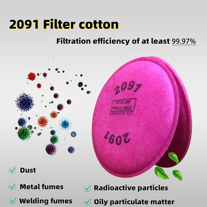 160PCS（80Pack） 2091 Particulate Filter, Installed on Filters Retainer Replacement for 6000 6200 6800 7000 FF-4 for Against Dust Welding Painting, Sanding, Woodworking