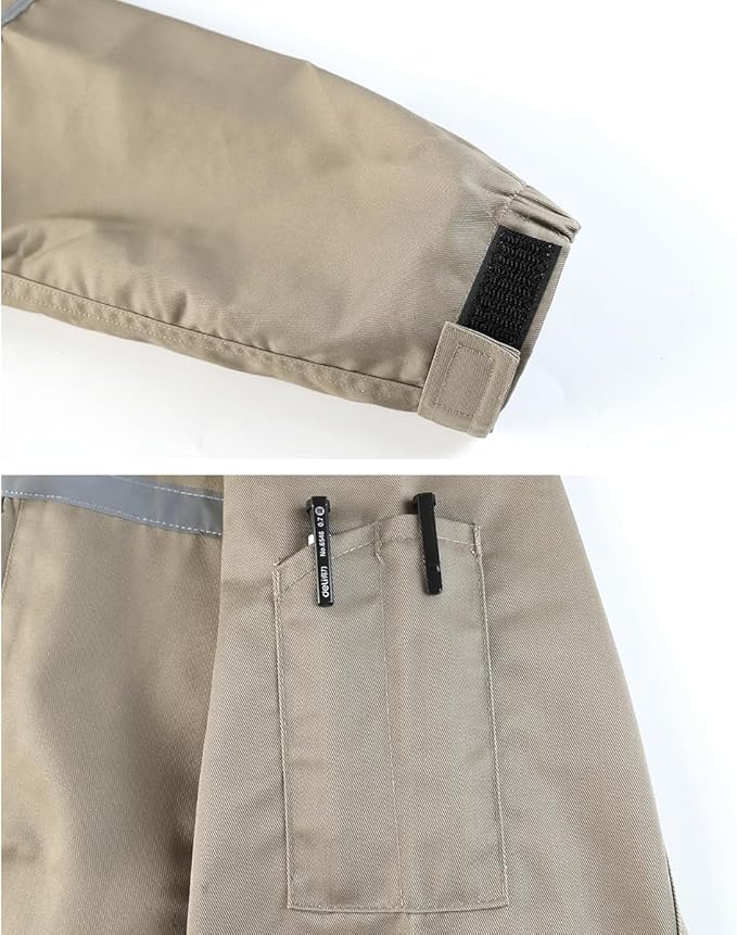 Mens Workwear Coveralls Multi Pockets Work Suit Mechanic Overalls Jumpsuits Unisex Long Sleeve Garage Coverall