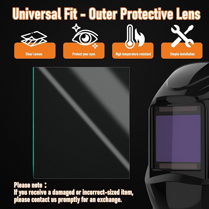 20Pcs - 4.5" X 5.25" - Universal Welding Helmet Clear Lens - Replacement Welding Helmet Lens