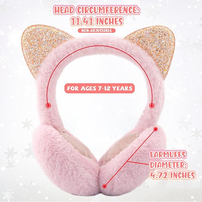 XIAOHAWANG Winter Earmuffs for Kids Girl Warm Ear Muffs Baby Boy Plush Padded Ear Warmer