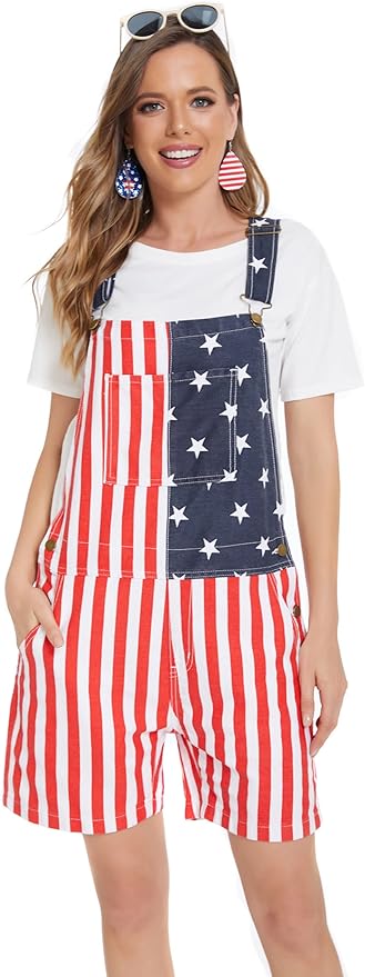 Unisex Printed Overalls Shorts Romper Festival Jumpsuits Work Bibs Coveralls Gifts for Men and Women