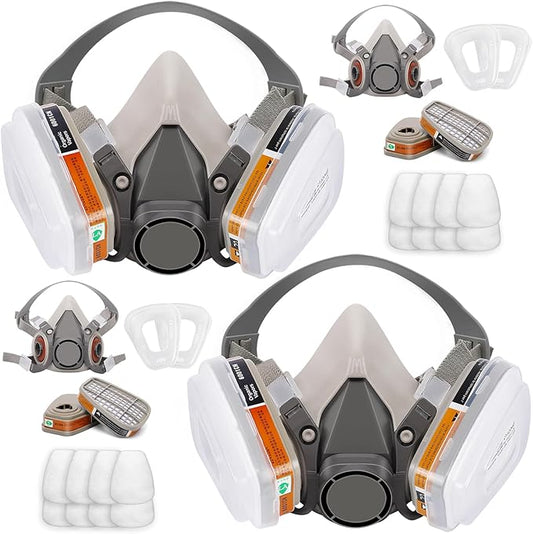 Reusable Half Face Cover - Respirator Mask with Filters for Painting, Dust, Welding, Resin, Fume and Organic Vapor Gas