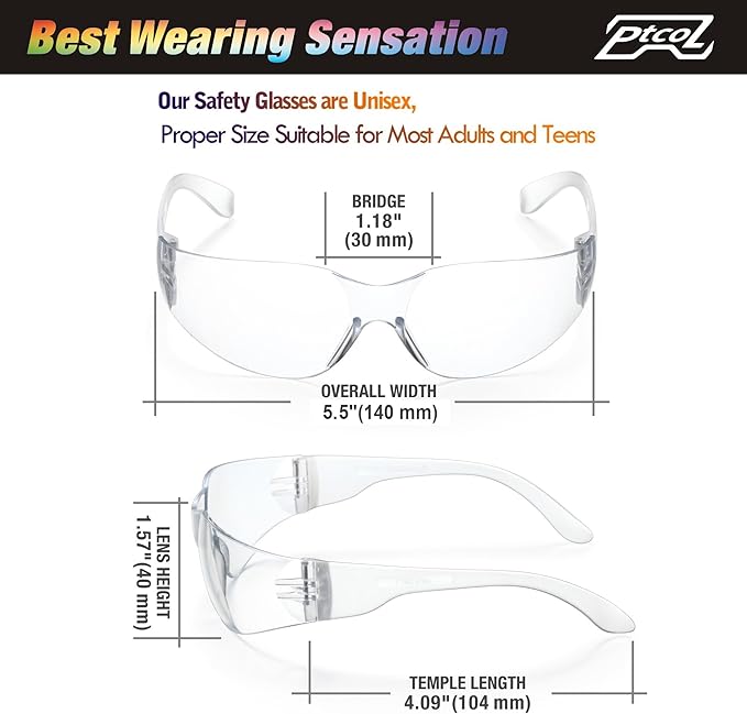 28 Pack Safety Glasses Crystal Clear (Bulk Pack of 24+4) Unisex Anti-Scratch Protective Goggles Impact Resistant Lens Eyewear with ANSI Z87.1 Certified for Construction, Shooting and Laboratory