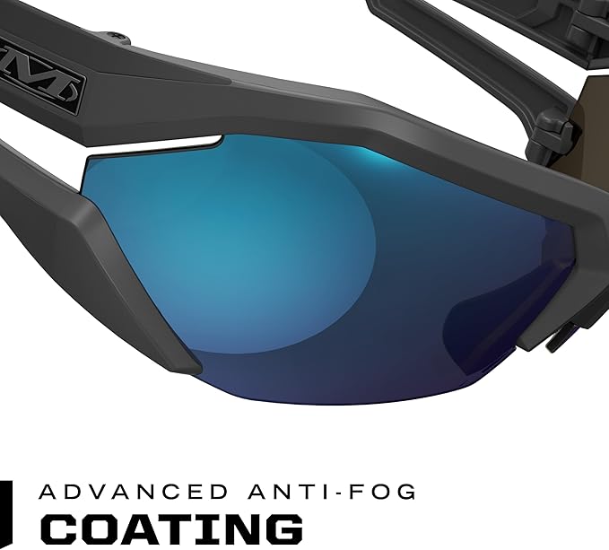 Mechanix Wear: Vision Type-V Safety Glasses with Advanced Anti Fog, Scratch Resistant, Half Framed Protective Eyewear, Lightweight Glasses with Adjustable Arms and Nose (Blue Mirror Lens)