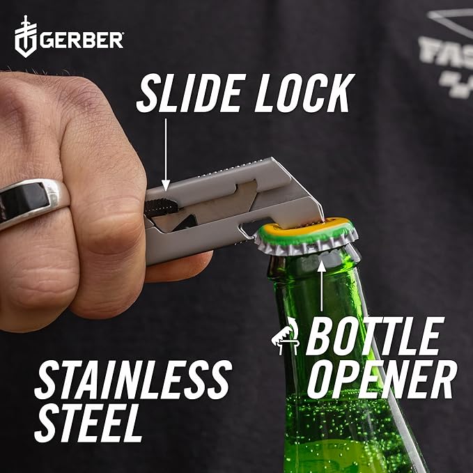 Gerber Gear EAB Slim Compact Utility Knife, Clips to Pocket or Keychain with Replaceable Blade with Bottle Opener for Everyday Carry, EDC Gear with Box Cutter Retractable, Silver