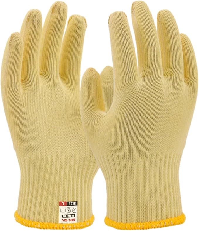 Aramid Heat Resistant, Cut Resistant Gloves,Heat Resistant Up To 450°F, Thick Knit Design, Grilling Gloves For Men & Women- Machine Washable(Aramid, Large)