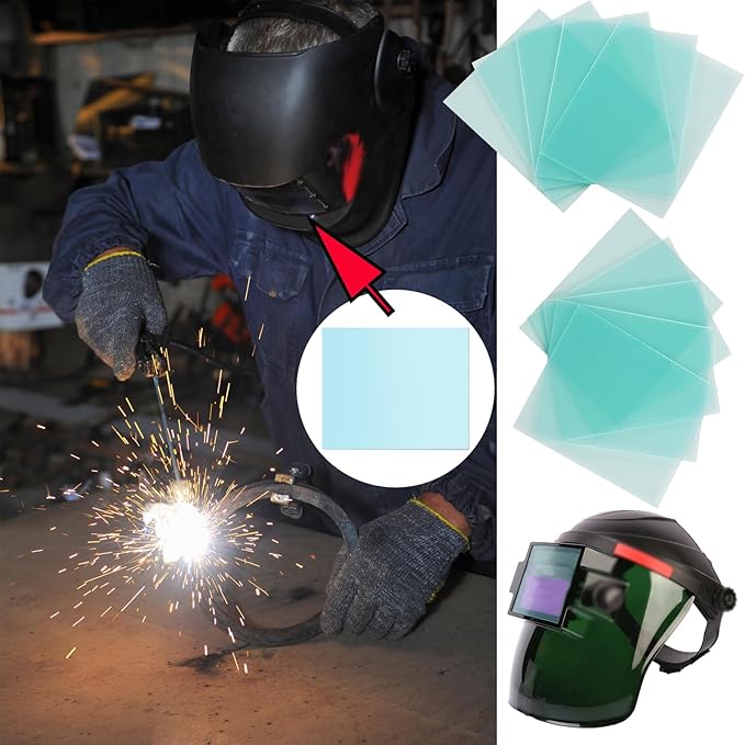 20 Pcs Welding Protective Lens Replacement Lens，4.5" x 5.25" x 0.04" Outside Replacement Helmet Clear Lens Covers for Solar Auto Darkening Welding Helmet Hood