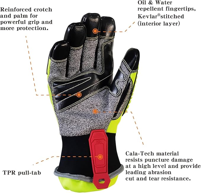 Heavy-duty Rescue Extrication Glove EN388:2016 Certification, Super Dexterity and Ultra Durability