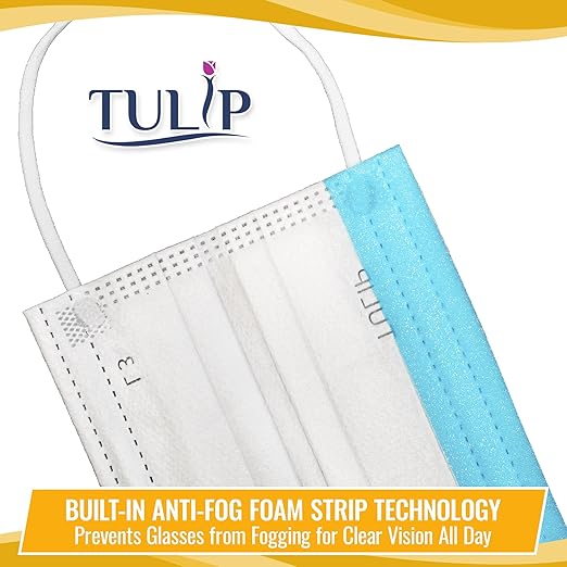40 Blue Fluid Shield ASTM Level 3 Masks 4-Layer w/Anti Fog Foam Strip