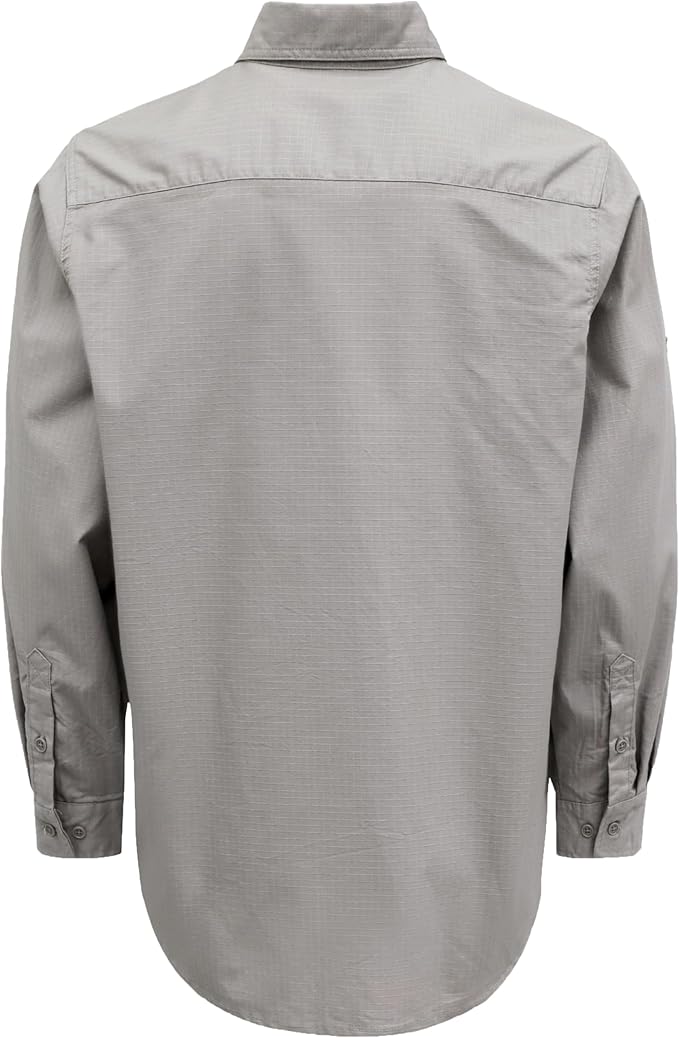 BOCOMAL FR Shirts 6oz Ripstop Durable Rugged Zipper Pocket Water Repellent Finish Fire Resistant Shirt-CAT2