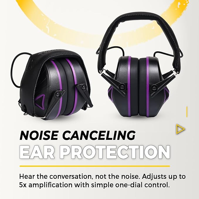 TradeSmart Complete Shooting Eye and Ear Protection: Electronic Earmuffs for Shooting, Range Glasses & Hard Carrying Case