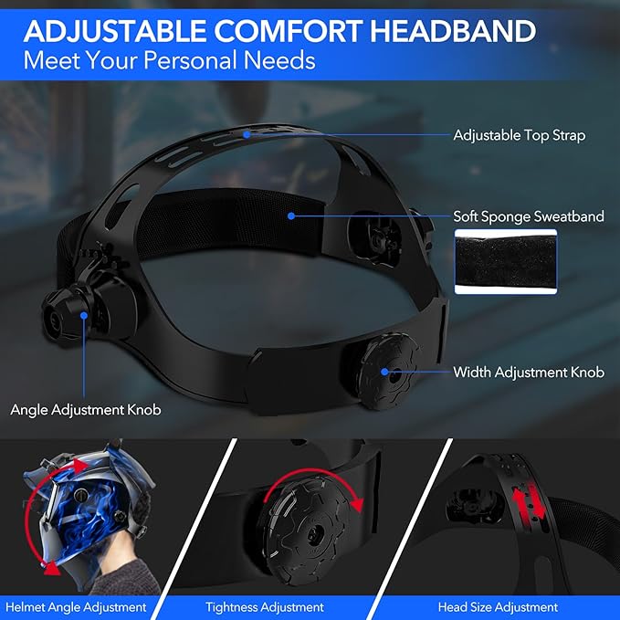 Welding Hood Auto Darkening Welding Helmet with Light True Color 1/1/1/2 Top Optical Clarity Wide Shade 9-13 Welding Mask with Grinding Weld Helmet (KTS-JD15)