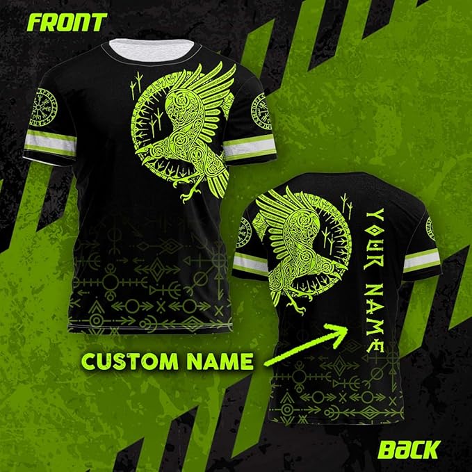 Matedecor Skull High Visibility Shirt Men Reflective Safety Shirts US Flag Custom Name Workwear, Runners, Walkers, Patriotic