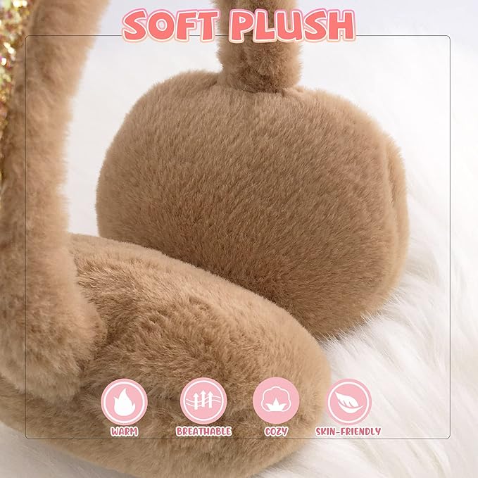 XIAOHAWANG Winter Earmuffs for Kids Girl Warm Ear Muffs Baby Boy Plush Padded Ear Warmer
