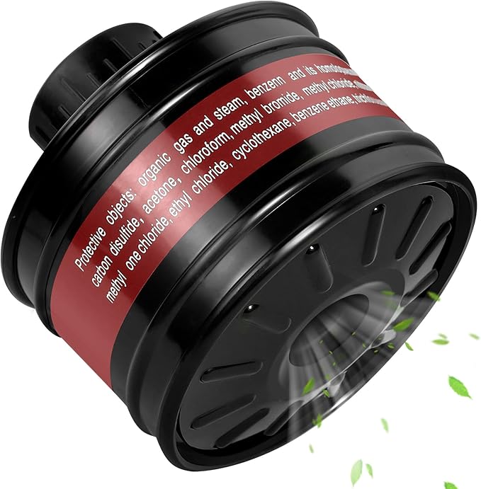 40MM Gas Mask Filters, 40mm Respirator Activated Carbon Filters for Full Face Respirator Mask Against Formaldehyde, Organic Vapor, Chemical, Dust, Spray, Welding