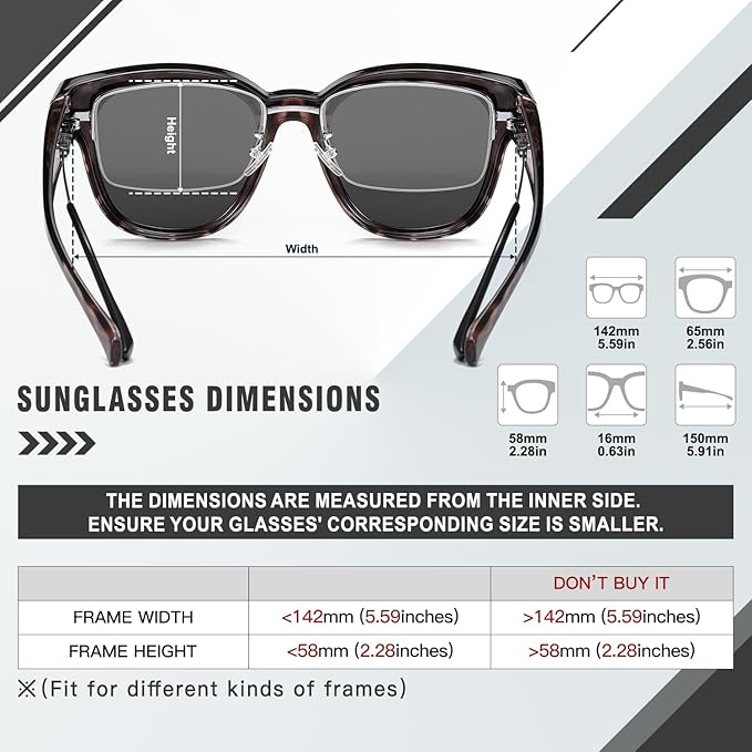 DUCO Fit Over Sunglasses for Men Women Wear Over Glasses Retro Wrap Around Polarized Sun Glasses UV400 Protection DC8981