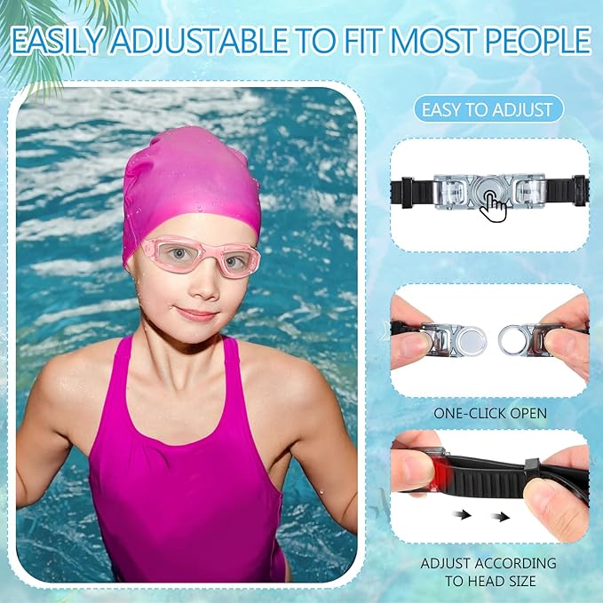 Xuhal 12 Pack Swim Goggles for Adult Anti Fog Swimming Glasses Leak Proof Swim with 12 Waterproof Nose Clips