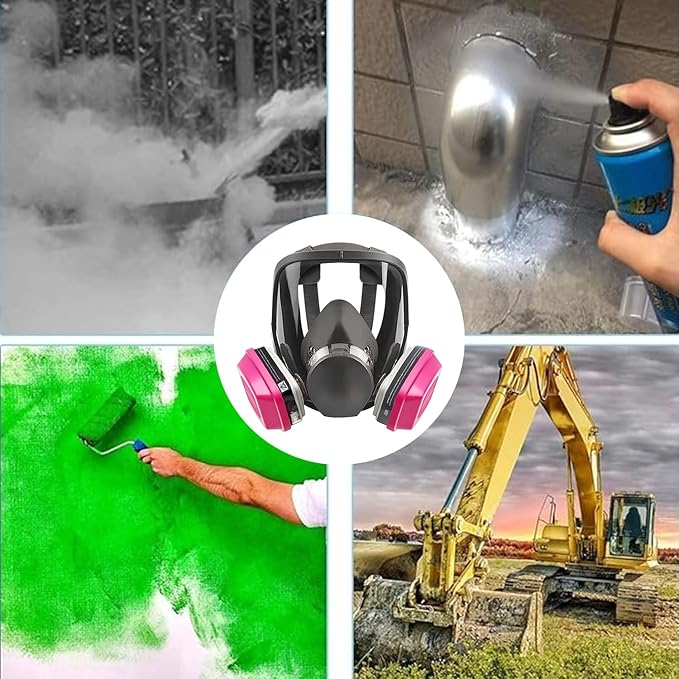 Respirator Mask with Filters, Welding Respirator Paint Mask Reusable Gas Mask Full Face Respirator
