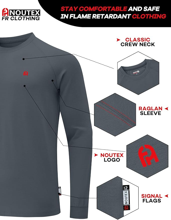 FR Shirts for Men NFPA2112 Flame Resistant Shirts 6.0oz Light Weight Long Sleeve Fire Retardant Shirts