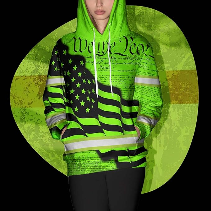 Maddly High Visibility US Flag Collection Safety Workwear Custom Name for Workers, Runners, Truckers, Patriotic