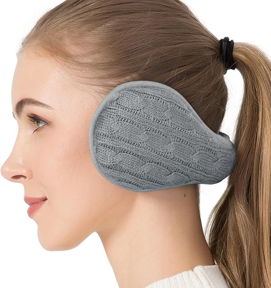 Venswell Knit Ear Muffs for Winter Women Men Soft Earmuffs Cold Weather Fleece Ear Warmers Cover Foldable & Adjustable