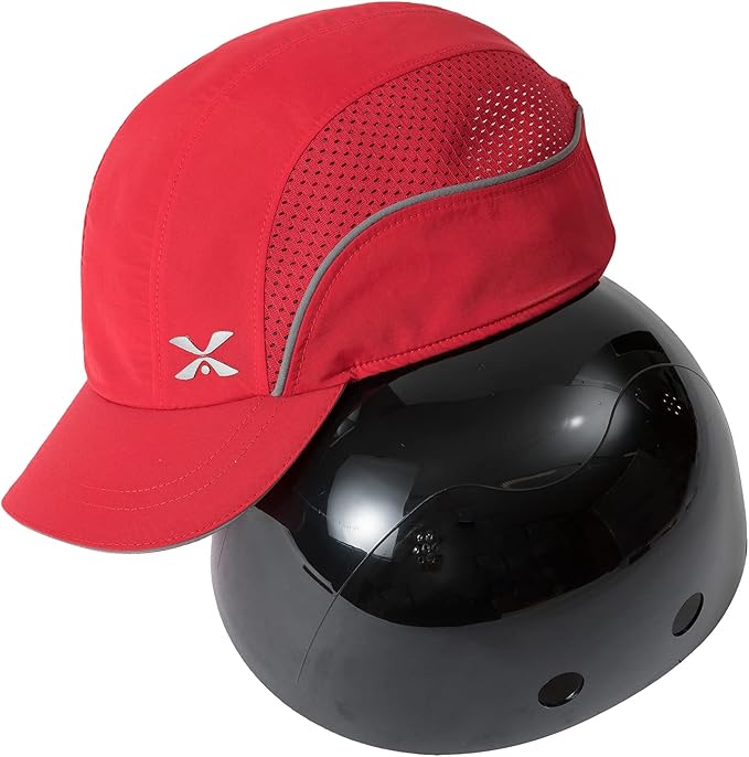 Lightweight Safety Bump Cap - Breathable Baseball Style Protective Hat with Reflective Stripes