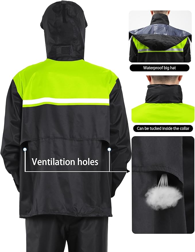 iCreek Rain Suit Waterproof Jacket and Trouser Suit Raincoat for Men and Women Outdoor All-Sport Breathable Anti-storm