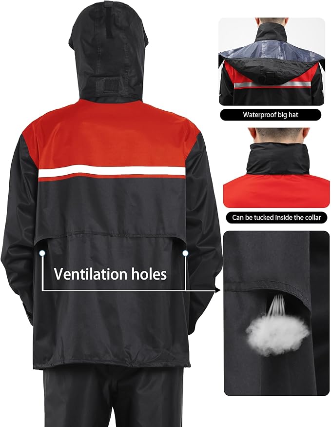 iCreek Rain Suit Waterproof Jacket and Trouser Suit Raincoat for Men and Women Outdoor All-Sport Breathable Anti-storm