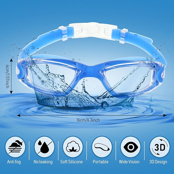 Konohan 8 Pack Kids Goggles Swim Goggles for Adult Kids Swimming Glasses Anti Fog Silicone No Leak Pool Glasses