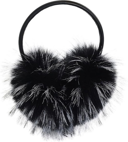 Women's Faux Fur Ear Muffs For Winter Women - Warm Faux Fur Fuzzy Ear Muffs Windproof Cold Weather Ear Warmers