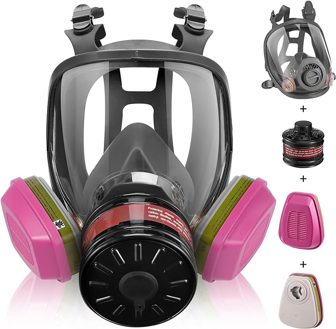 Gas Masks Survival Nuclear and Chemical, Full Face Gas Mask with Activated Carbon Filter