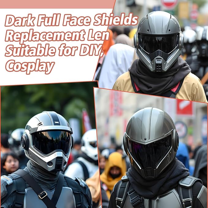 Feekoon 1 Pack Face Shield Replacement Lens with Helmet Pads, Tinted Full Face Shield Compatible with Hobart 770580, Replacement Foam Padding Kits for Welding, Grinding, DIY, Cosplay Helmet