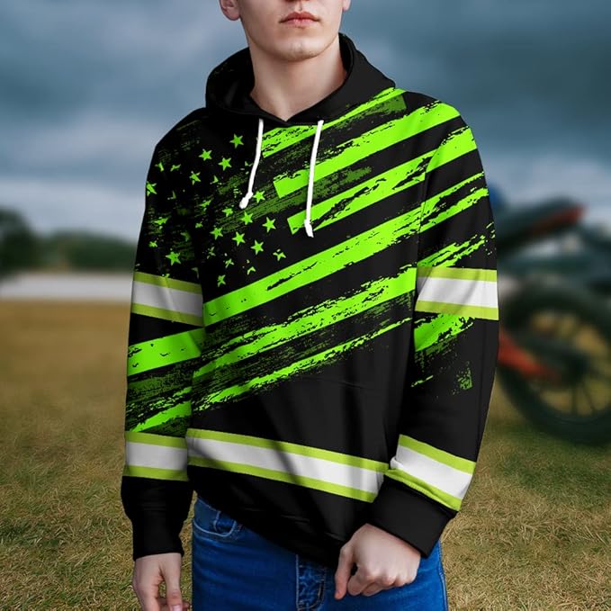 Maddly High Visibility US Flag Collection Safety Workwear Custom Name for Workers, Runners, Truckers, Patriotic