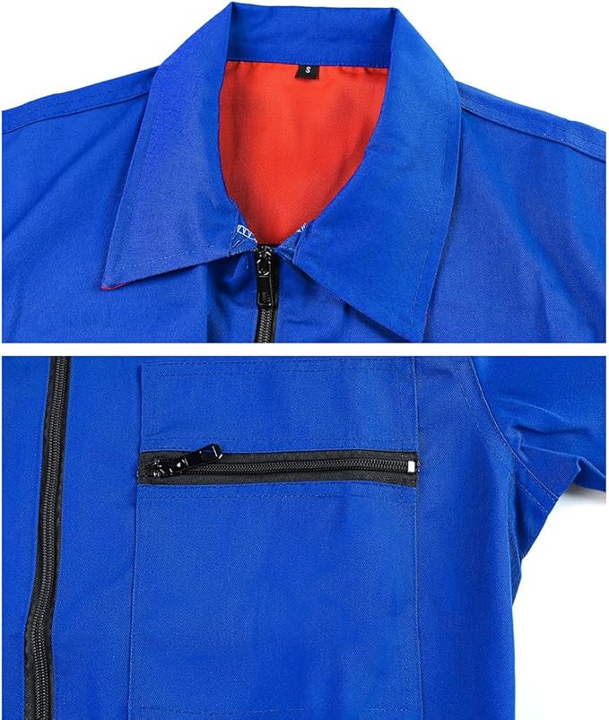 Men's Coveralls Mechanic Work Jumpsuit Multi Pockets Overalls Long Sleeve Workwear Coverall