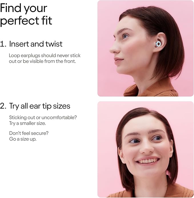 Loop Quiet 2 Plus Ear Plugs with Double Tips – Ultra-Comfy Reusable Earplugs for Sleep, Focus, Travel, Noise Sensitivity | Flexible Protection | 24 dB (SNR) Noise Reduction + 3 dB with Double Tips