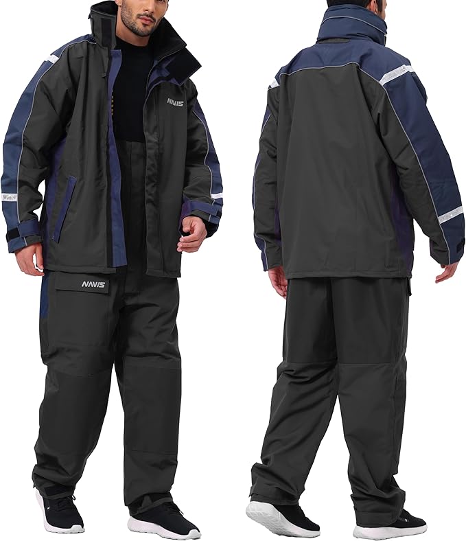 Men’s Waterproof Sailing Jacket & Bib Set – Coastal Breathable Hard Shell, Hi-Vis Hood, Cordura Reinforced