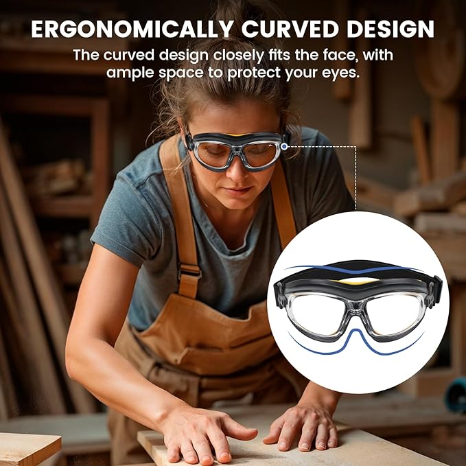Welding Glasses, Safety Welding Goggles Coating Polycarbonate Lens Anti-Fog Anti-Scratch UV-Protective