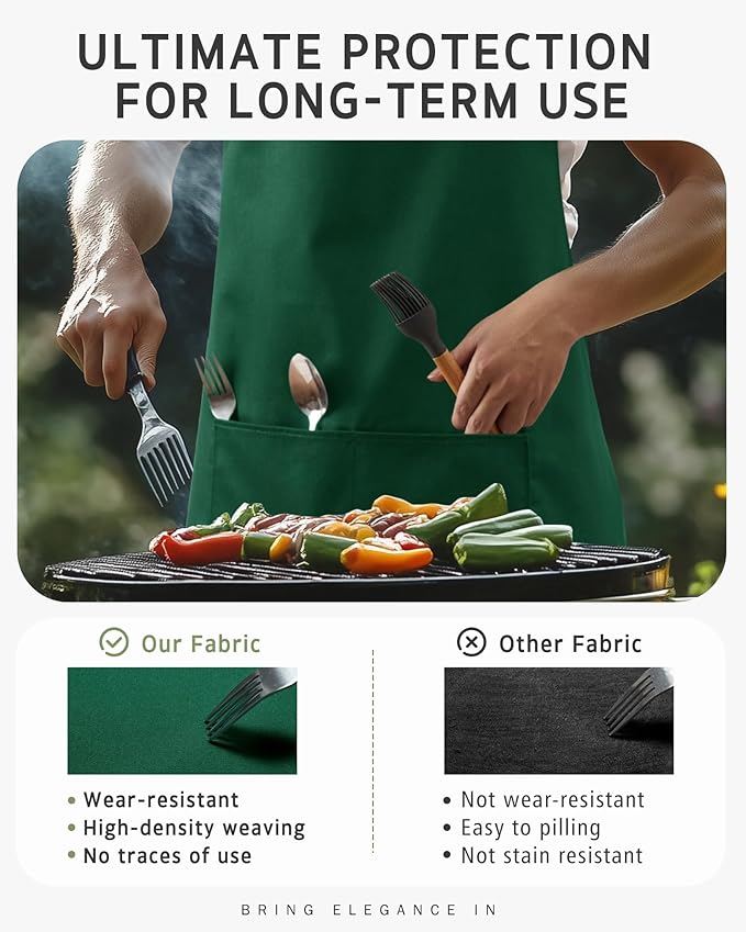 Syntus Chef Apron for Men Women Kitchen Cooking Apron with Pockets, Adjustable Bib Aprons Stain Resistant, 1 Pack