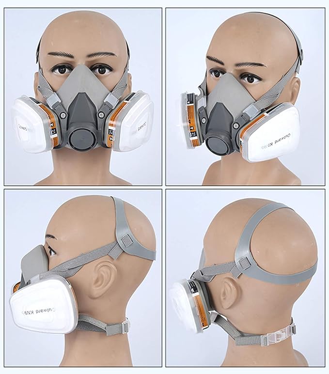 Reusable Half Face Cover - Respirator Mask with Filters for Painting, Dust, Welding, Resin, Fume and Organic Vapor Gas