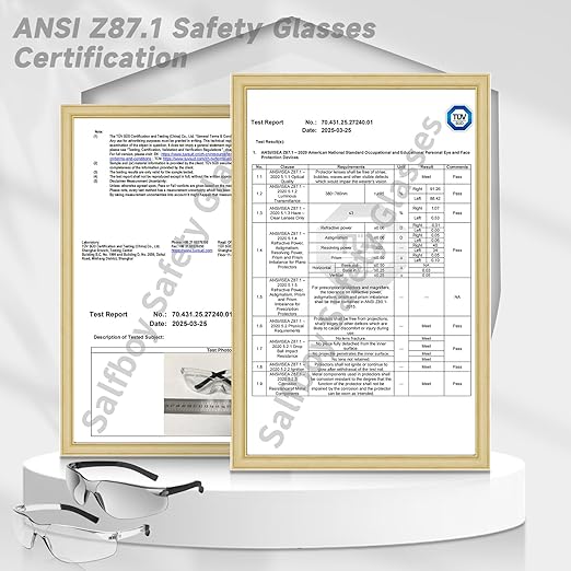 Clear Safety Glasses Bulk of 10 ANSI Z87.1 Protective Eyewear Scratch-Resistant for Work, Lab, Construction
