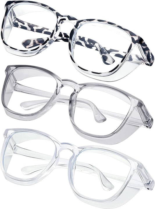 Safety glasses Goggles Nurses Protective Eyewear - Anti Fog Square Frame Stylish Clear Glasses for Women Men