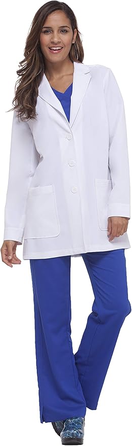 Healing Hands Womens Lab Coat 4 Pocket Full Sleeve Mid Length 5064 Felicity The White Coat Minimalist Collection