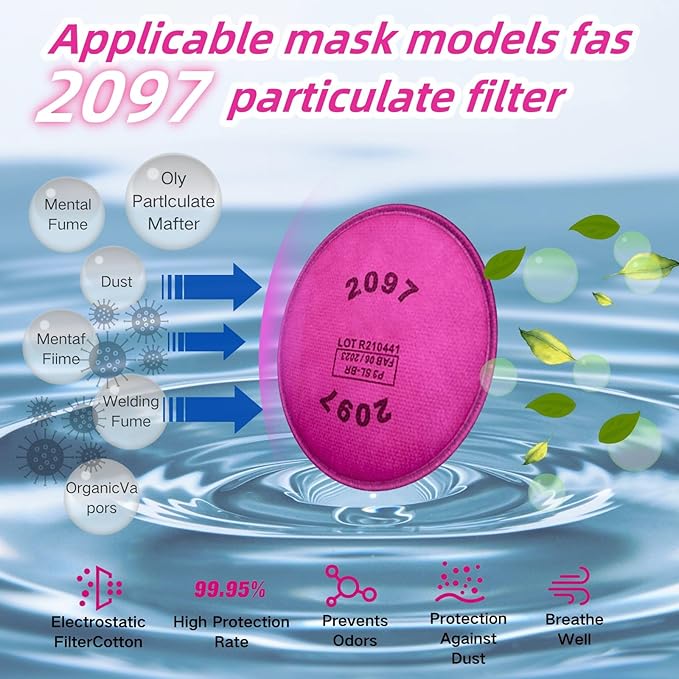 36pcs(18Pack) 2097 Particulate Filter,2097 Filter Compatible with 6000 6200 6800 7000 FF-4 Series to Replace Filters