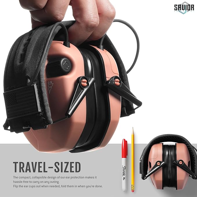 Savior Equipment Apollo Electronic Earmuffs For Shooting w/Gel Ear Pads, 24dB NRR, Noise Cancelling Ear Protection Headset