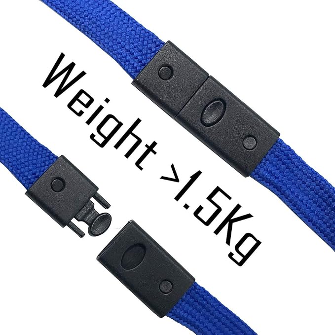 Safety Lanyards Premium Breakaway Blue Lanyard Comfortable Neck Straps Lanyards Swivel J Hook for ID Badges 25 Pack