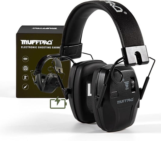 Rechargeable Shooting Ear Protection with Sound Amplification Electronic Earmuffs for Noise Reduction